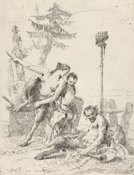 Satyr-familien Pan og hans familie, fra Scherzi, ca. 1743-50.