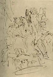 Two Women, Eros and a Soldier, midten af det 18. århundrede, 1928