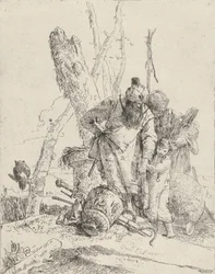 To astrologer og en dreng fra Scherzi, ca. 1743-50.