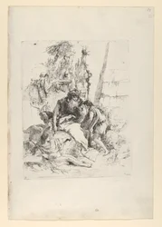 To tryllekunstnere og to drenge fra Scherzi, ca. 1743-50.