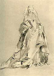 Ung dame, begyndelsen af midten af det 18. århundrede 1928