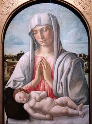 Madonna tilbeder det sovende barn