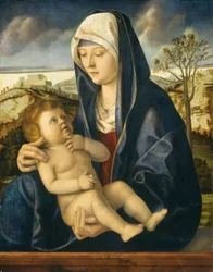Madonna og barn i et landskab, ca. 14901500.