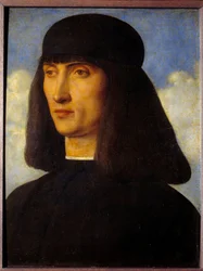 Mand portræt. Maleri af Giovanni Bellini dit il Giambellino (1430-1516)