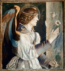 Polyptykon af St. Vincent Ferrier: Bebudelsens engel (St. Vincents Ferrer-polyptykon: Bebudelsens engel) Maleri af Giovanni Bellini dit il Giambellino (ca. 1432-1516) 1464-1468 Dim 72x67 cm Venedig Kirke Santi Giovanni e Paolo