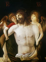 Den døde Kristus støttet af engle, 1465-1470