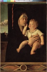 "Jomfru og barn" maleri af Giovanni Bellini dit il Giambellino (1430-1516) Sankt Petersborg, Eremitagemuseet