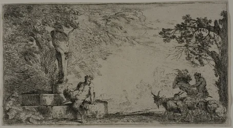 Satyr hviler under en Herm