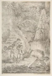 Theseus finder sin fars våben, 1645 udgivet 1648.
