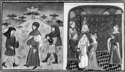 Decameron, Alexander møder en ung abbed; paven gifter Alexander med prinsessen af England. Anden dag, novelle 3