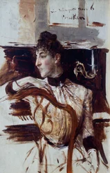 Alaide Banti i profil af Giovanni Boldini (1842-1931)