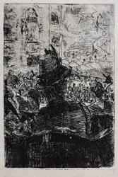Ved Operaen i Paris, ca. 1880 (stribet på papir)