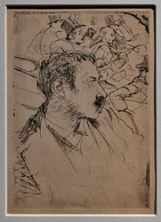 Ved Operaen i Paris, ca. 1880 (stribet på papir)