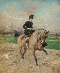 Rytter. Alice Régnault til hest, 1878.