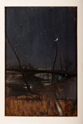 Nocturnal on the Seine (olie på panel)