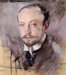 Selvportræt, set forfra af Giovanni Boldini (1842-1931), olie på lærred