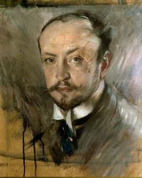 Studie til selvportræt i Montorsoli. Maleri af Giovanni Boldini (1842-1931) 1892 Søn. 45x40 cm Firenze, Galleria af Arte Moderna