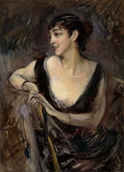 Grevinden De Rasty sidder af Giovanni Boldini (1842-1931), olie på lærred, ca 1879