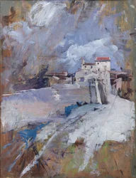 Vinterlandskab, ca. 1911 (olie på panel)