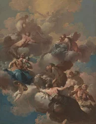 Skitse til et loftfresco, ca. 1740 (olie på lærred)