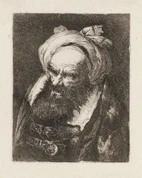 Ældre mand med turban, fra Raccolta di Teste (Samling af hoveder)