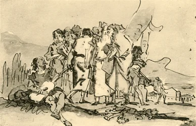 Gruppe af gamle og unge mænd, midten af slutningen af det 18. århundrede, 1928