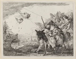 Joseph, stående, forguder barnet