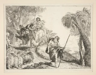 Josef med jomfruen og barnet, fra serien Idee pittoresche sopra la fuga in Egitto (Flight into Egypt)