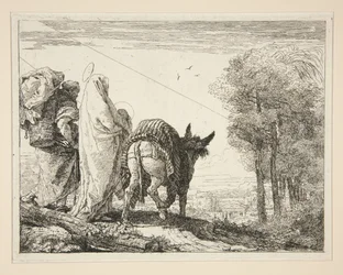 Maria holder sit barn i armene, fra serien Idee pittoresche sopra la fuga in Egitto (Flugten til Egypten)