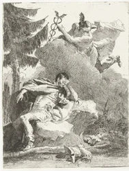 Merkur viser sig for Aeneas i hans drøm