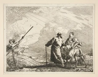 The Holy Family Arrives at the Edge of a River, fra serien Idee pittoresche sopra la fuga in Egitto (Flight into Egypt)