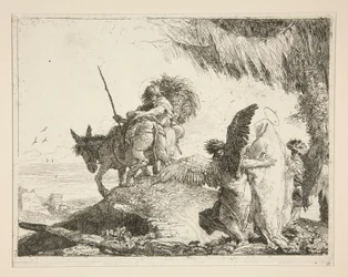 Den hellige familie mellem to engle, fra serien Idee pittoresche sopra la fuga in Egitto (Flight into Egypt)