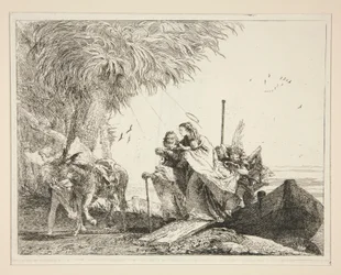 The Holy Family Disembarking, fra serien Picturesque Ideas over the Flight into Egypt (Flight into Egypt)
