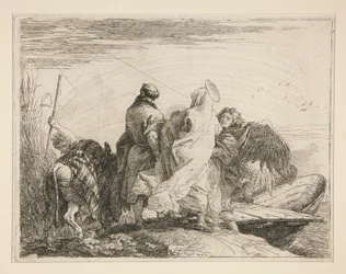 The Holy Family Leaving the Bank of the River, fra serien Idee pittoresche sopra la fuga in Egitto (Flight into Egypt)