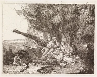 Den hellige familie hvilende under et grantræ (Flugten til Egypten XXIII)