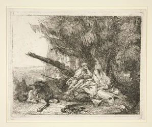 The Rest on the Flight into Egypt, fra serien Idee pittoresche sopra la fuga in Egitto (Flight into Egypt)