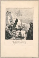 Via crucis - Station IX, han falder under korset tredje gang