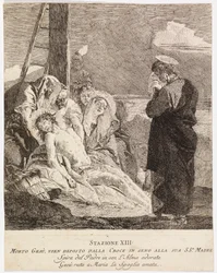 Via crucis - Station XIII. Jesus bliver taget ned fra korset