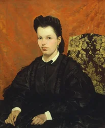 Portræt af hans første kone, af Giovanni Fattori (1825-1908), olie på lærred, 83x70 cm