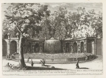 Ovato Fountain in the gardenen van de Villa d