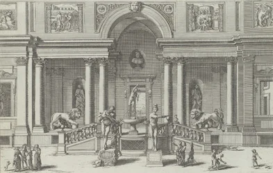 Kviksølvfontæne i Villa Medici...s have, 1691 eller senere.