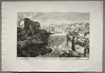 The Fountains of Rome, Bog IV, plade 27: Udsigt over Aniene-flodens vigtigste kaskade i Tivoli.