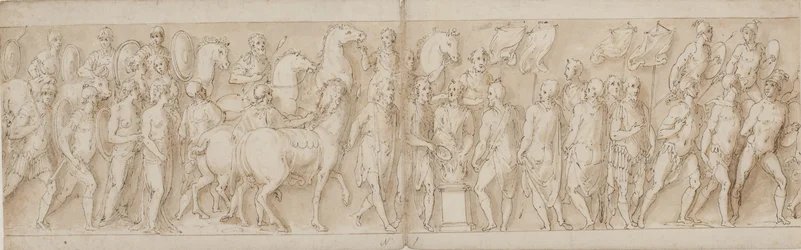 Tilfangetagne kvinder føres bort (slutningen af LXXIII); parade af livredderne (LXXIV); Marcus Aurelius ofrer ved et alter (LXXV); Marcus Aurelius ser et angreb (begyndelsen af LXXVI)