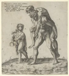 Aeneas redder Anchises, en ung dreng med en lanterne til venstre, ca. 1525., ca. 1525.