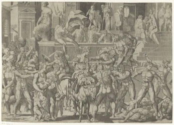 Kamp mellem romerne og sabinerne Raptus Sabinaro (titel på objekt)