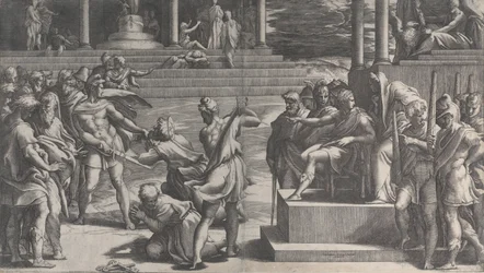 Sankt Pauls martyrium og Sankt Peters fordømmelse, 1524-27.