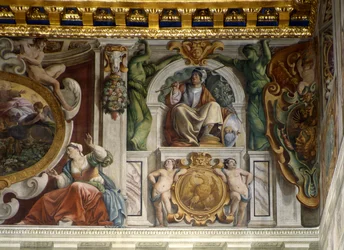 Detalje fra freskoen i paladset, Quirinalpaladset, Rom