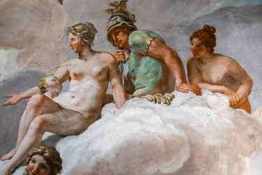 Venus og Mars. Detalje af "Gudernes råd" 1624-1625. freske