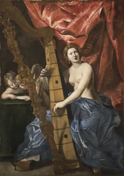 Venus spiller på harpe, ca. 1630.