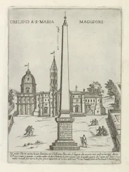 Obelisk for de Santa Maria Maggiore Obelisk i S. Maria Maggiore (titel på objekt) Moderne og antikke monumenter og byggerier i Rom (serietitel) Ornamenter af gamle og moderne bygninger i Alma-byen Rom (serietitel)